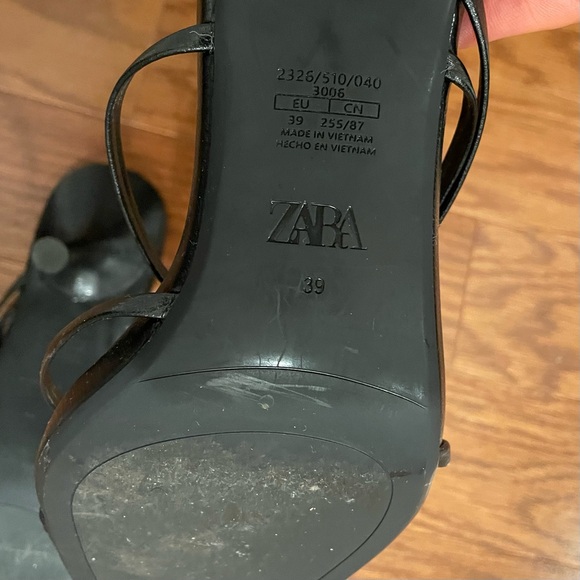 Zara kitten heel strappy sandals black - Picture 5 of 6